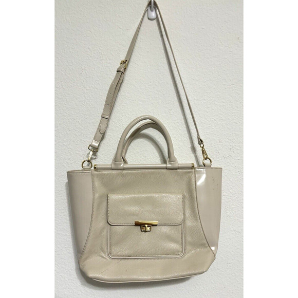 Steve Madden Faux Leather‎ Tote Bag Beige Crossbody Convertible - Picture 2 of 11